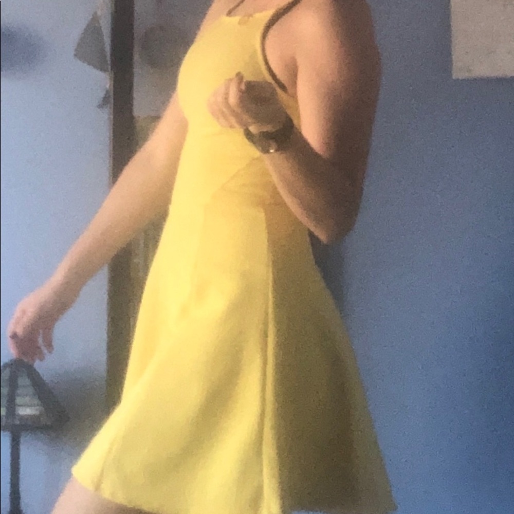 H&M yellow mini dress